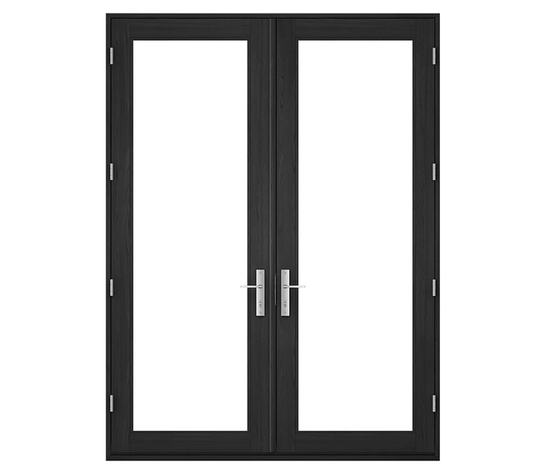 Pella Reserve Contemporary Wood Hinged Patio Door in Lawrence